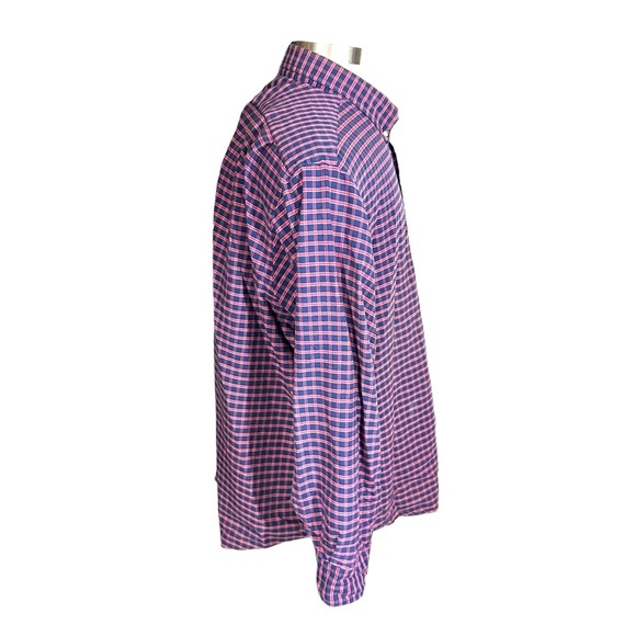 Cremieux 38 Classics Navy Red & White Gingham Long Sleeve Button Up Shirt Sz XXL - Picture 4 of 13